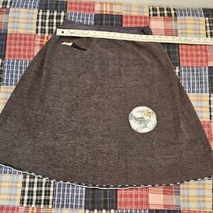 Solstice Creations Gray Women's Skirt with Embroidered Detail L/XL